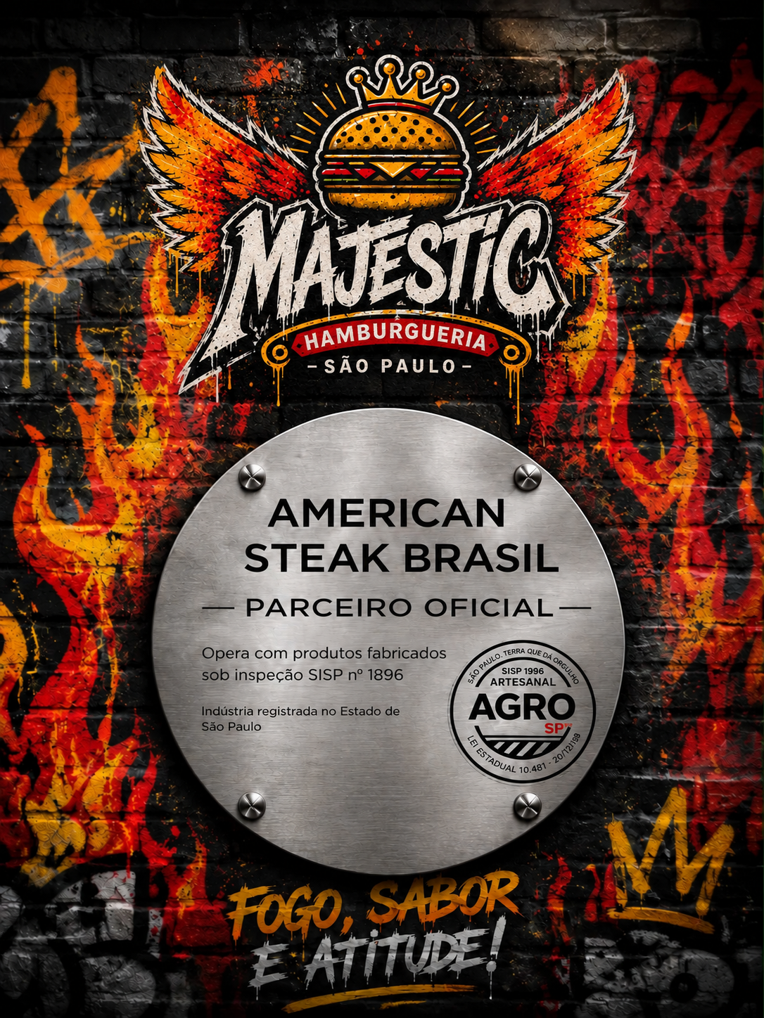 Mural de parceiro Majestic Hamburgueria